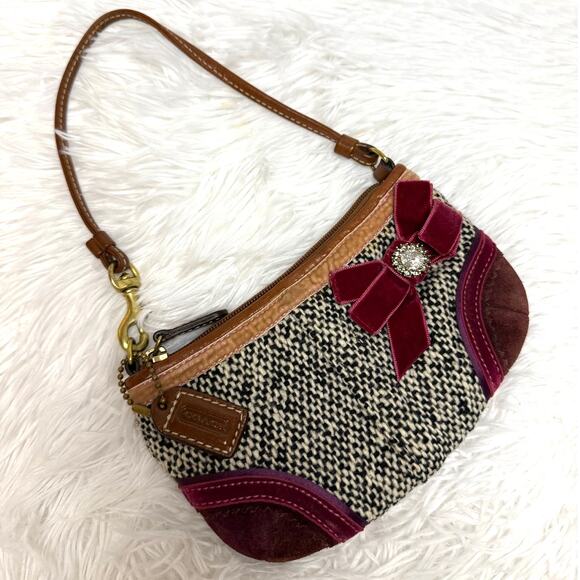 Coach Handbags - COACH y2k Limited Edition Soho Tweed Ribbon Bow Mini Purse Bag Charm